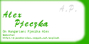 alex pjeczka business card